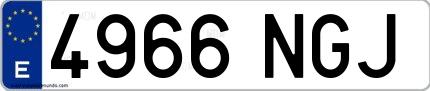 Ejemplo de matrícula española 4966 NGJ