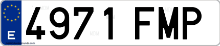Ejemplo de matrícula de coche ordinaria 4971 FMP