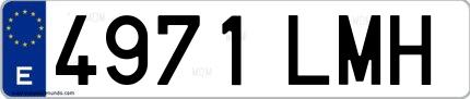 Ejemplo de matrícula española 4971 LMH