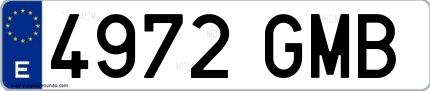 Ejemplo de matrícula española 4972 GMB