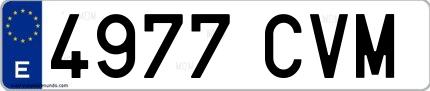 Ejemplo de matrícula española 4977 CVM