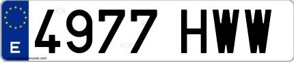 Ejemplo de matrícula española 4977 HWW