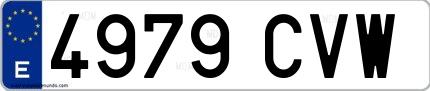 Ejemplo de matrícula de coche ordinaria 4979 CVW