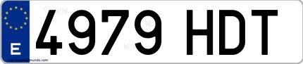 Ejemplo de matrícula española 4979 HDT