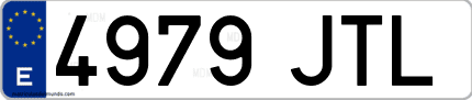 Ejemplo de matrícula de coche ordinaria 4979 JTL
