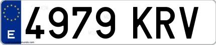 Ejemplo de matrícula española 4979 KRV
