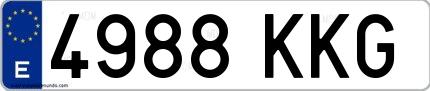 Ejemplo de matrícula española 4988 KKG