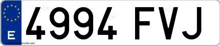 Ejemplo de matrícula española 4994 FVJ