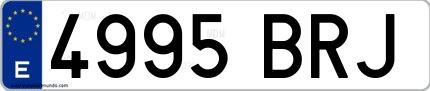 Ejemplo de matrícula española 4995 BRJ