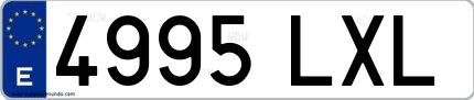 Ejemplo de matrícula española 4995 LXL