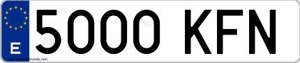 Ejemplo de matrícula española 5000 KFN
