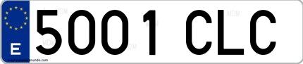Ejemplo de matrícula española 5001 CLC
