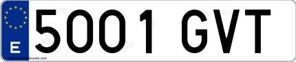 Ejemplo de matrícula española 5001 GVT