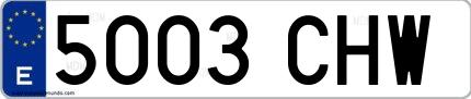 Ejemplo de matrícula española 5003 CHW