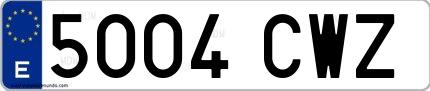 Ejemplo de matrícula española 5004 CWZ