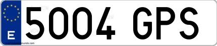 Ejemplo de matrícula española 5004 GPS