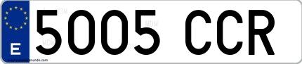 Ejemplo de matrícula española 5005 CCR