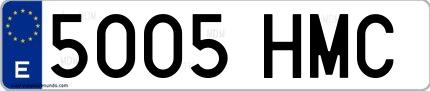 Ejemplo de matrícula española 5005 HMC