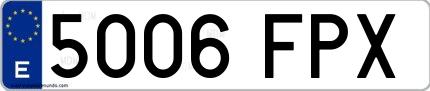 Ejemplo de matrícula española 5006 FPX