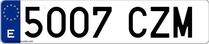 Ejemplo de matrícula española 5007 CZM