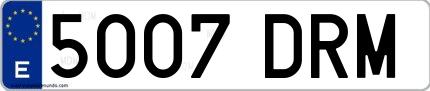 Ejemplo de matrícula española 5007 DRM