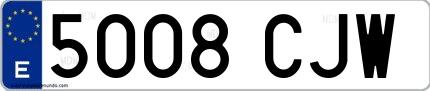 Ejemplo de matrícula española 5008 CJW