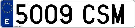 Ejemplo de matrícula española 5009 CSM