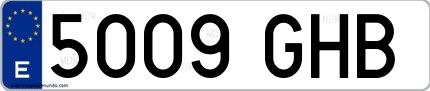 Ejemplo de matrícula española 5009 GHB