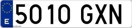 Ejemplo de matrícula española 5010 GXN