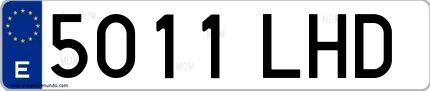 Ejemplo de matrícula española 5011 LHD