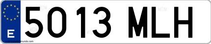 Ejemplo de matrícula española 5013 MLH