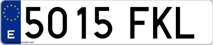 Ejemplo de matrícula española 5015 FKL