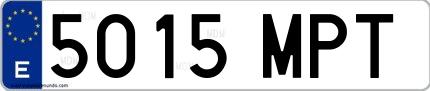 Ejemplo de matrícula española 5015 MPT