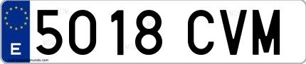 Ejemplo de matrícula española 5018 CVM