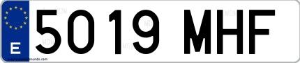 Ejemplo de matrícula española 5019 MHF