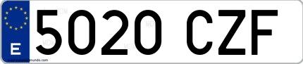 Ejemplo de matrícula española 5020 CZF