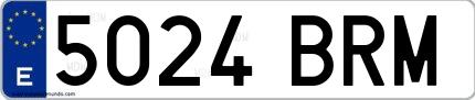 Ejemplo de matrícula española 5024 BRM
