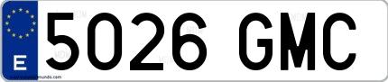 Ejemplo de matrícula española 5026 GMC