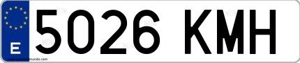 Ejemplo de matrícula española 5026 KMH
