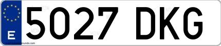 Ejemplo de matrícula española 5027 DKG