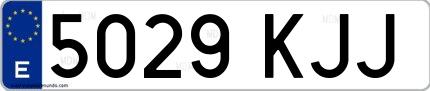 Ejemplo de matrícula española 5029 KJJ
