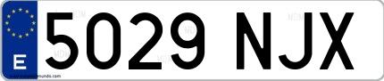 Ejemplo de matrícula española 5029 NJX