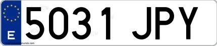 Ejemplo de matrícula española 5031 JPY