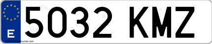 Ejemplo de matrícula de coche ordinaria 5032 KMZ