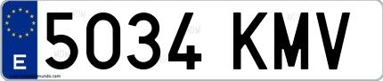 Ejemplo de matrícula española 5034 KMV