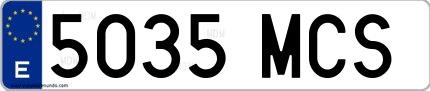 Ejemplo de matrícula española 5035 MCS