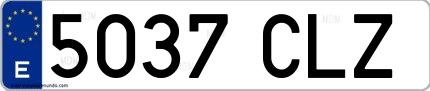 Ejemplo de matrícula española 5037 CLZ