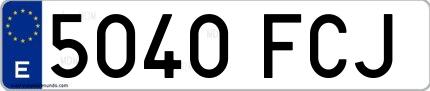 Ejemplo de matrícula española 5040 FCJ