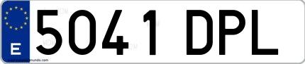 Ejemplo de matrícula española 5041 DPL