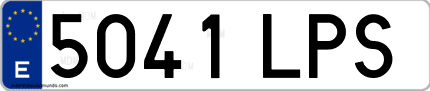 Ejemplo de matrícula de coche ordinaria 5041 LPS